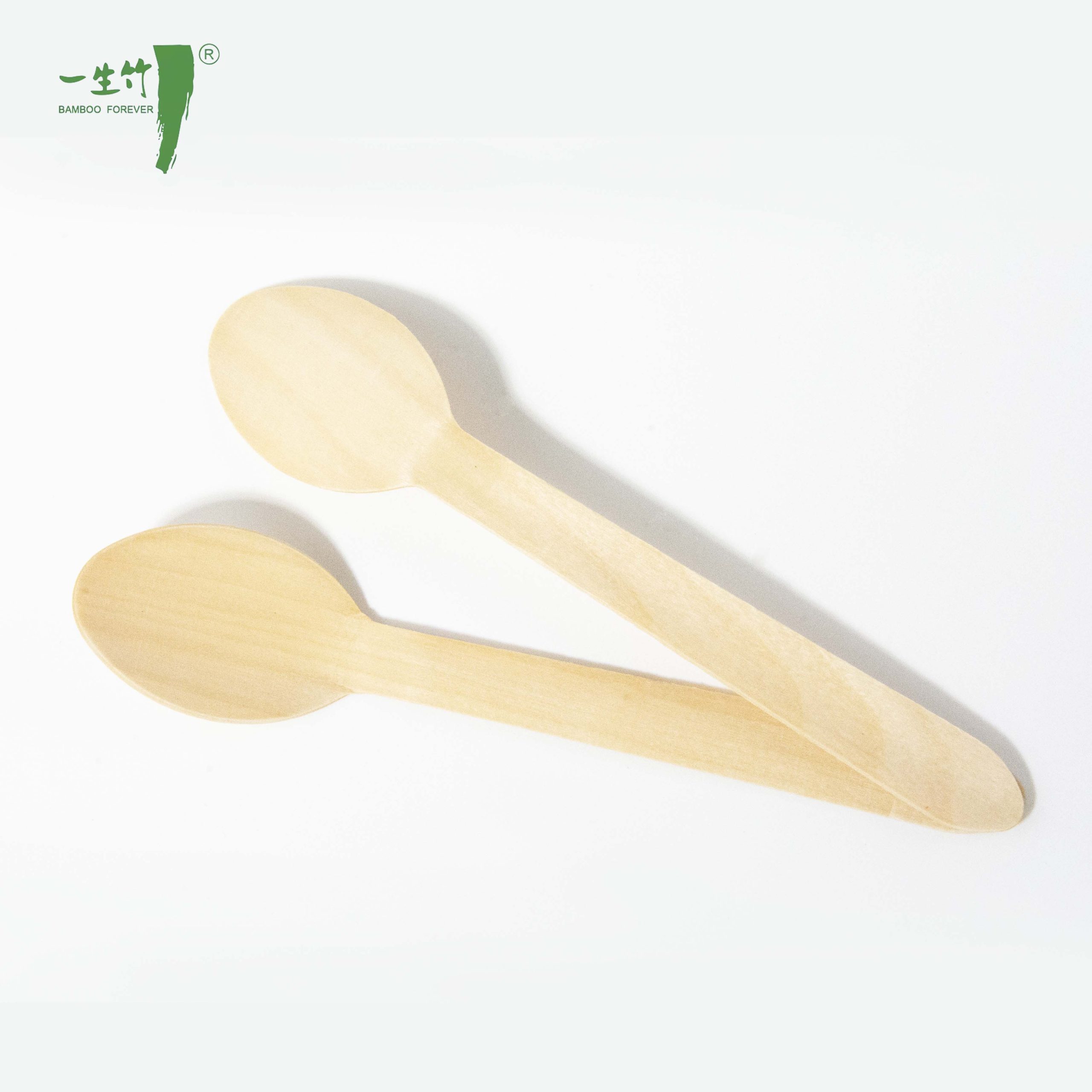 Preço de Fábrica Colher de Madeira Descartável Embalada em Plástico