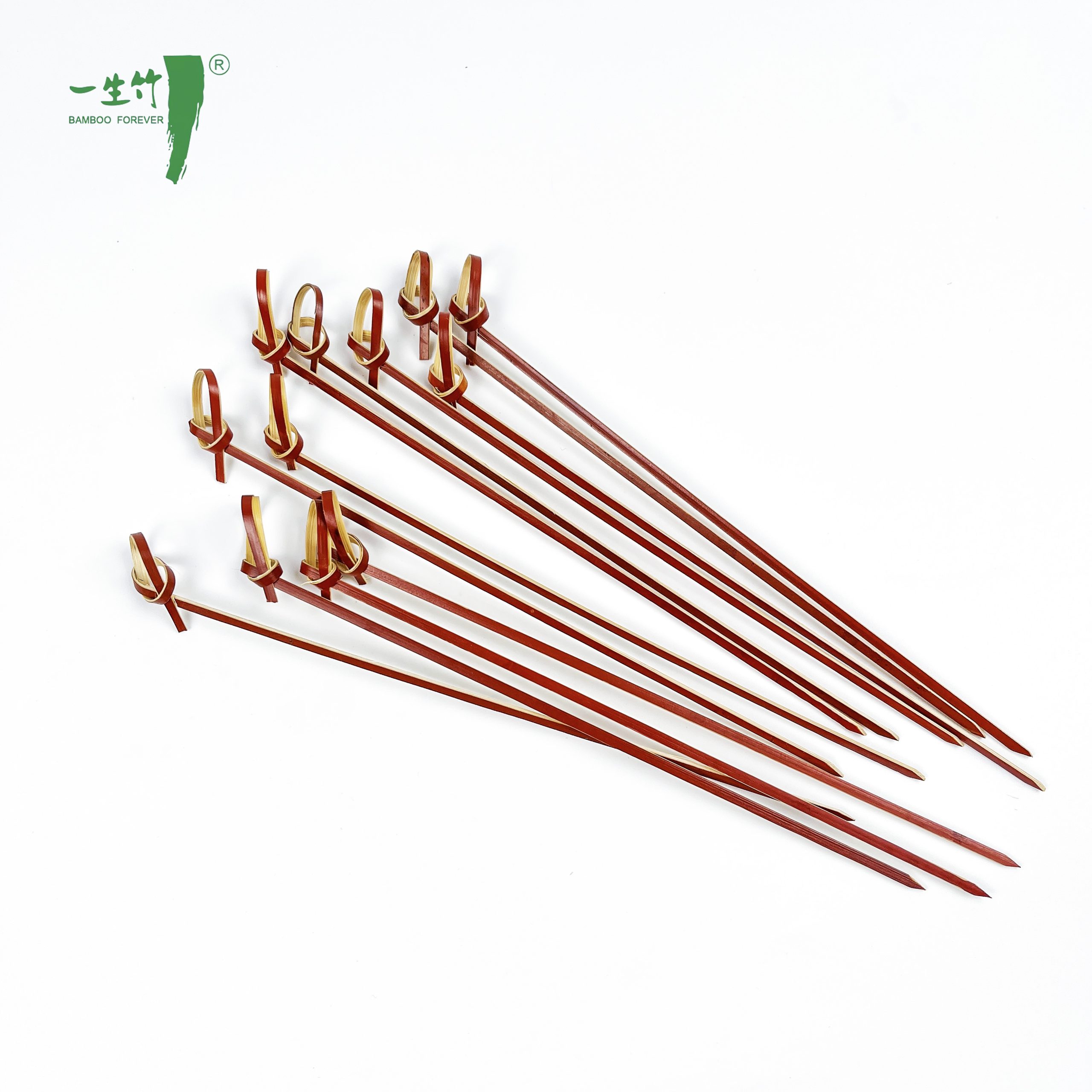 Espeto de Bambu com Nó Vermelho de Alta Qualidade para Festas