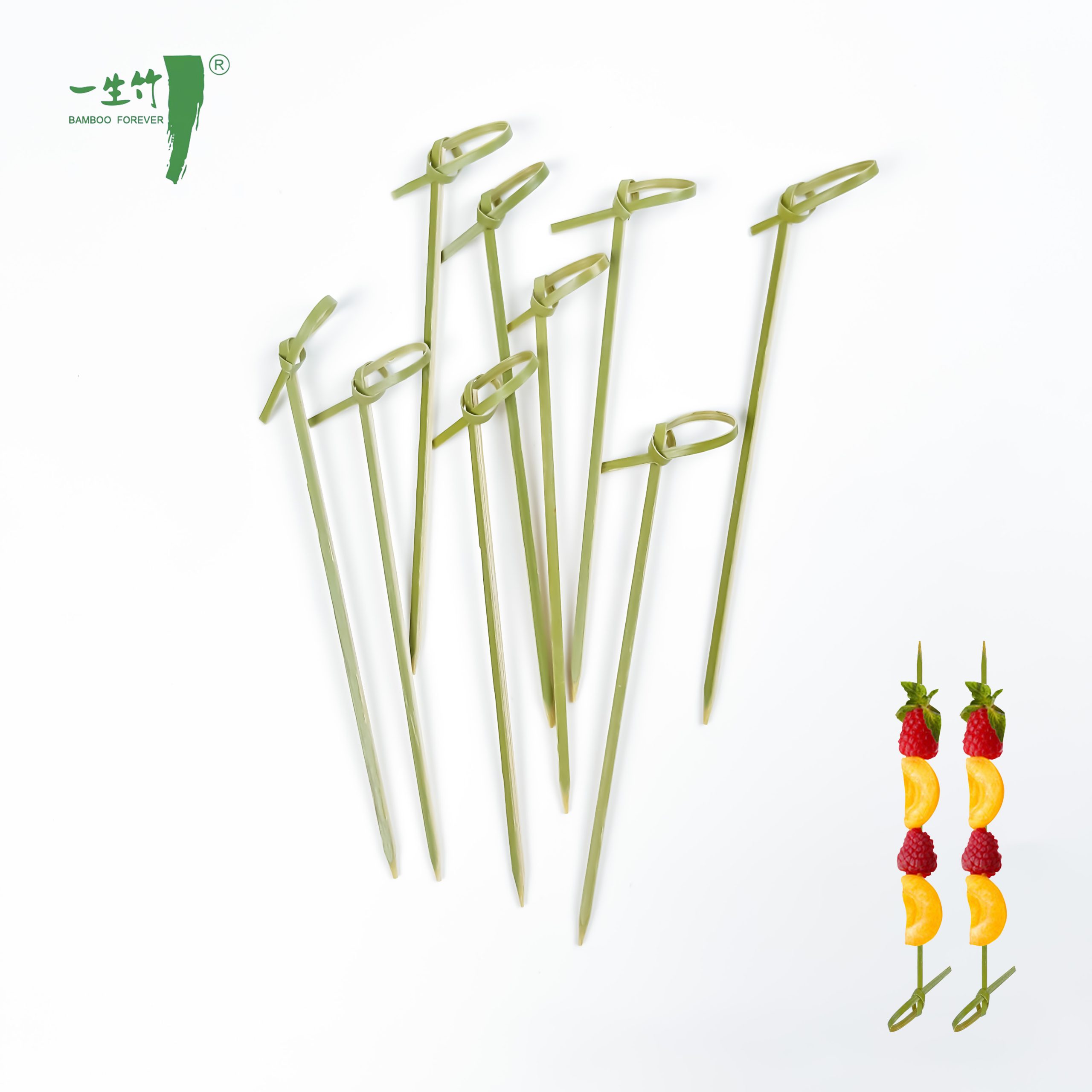 Palitos de Bambu para Coquetéis 9/12/15cm – Palitos com Nó para Alimentos