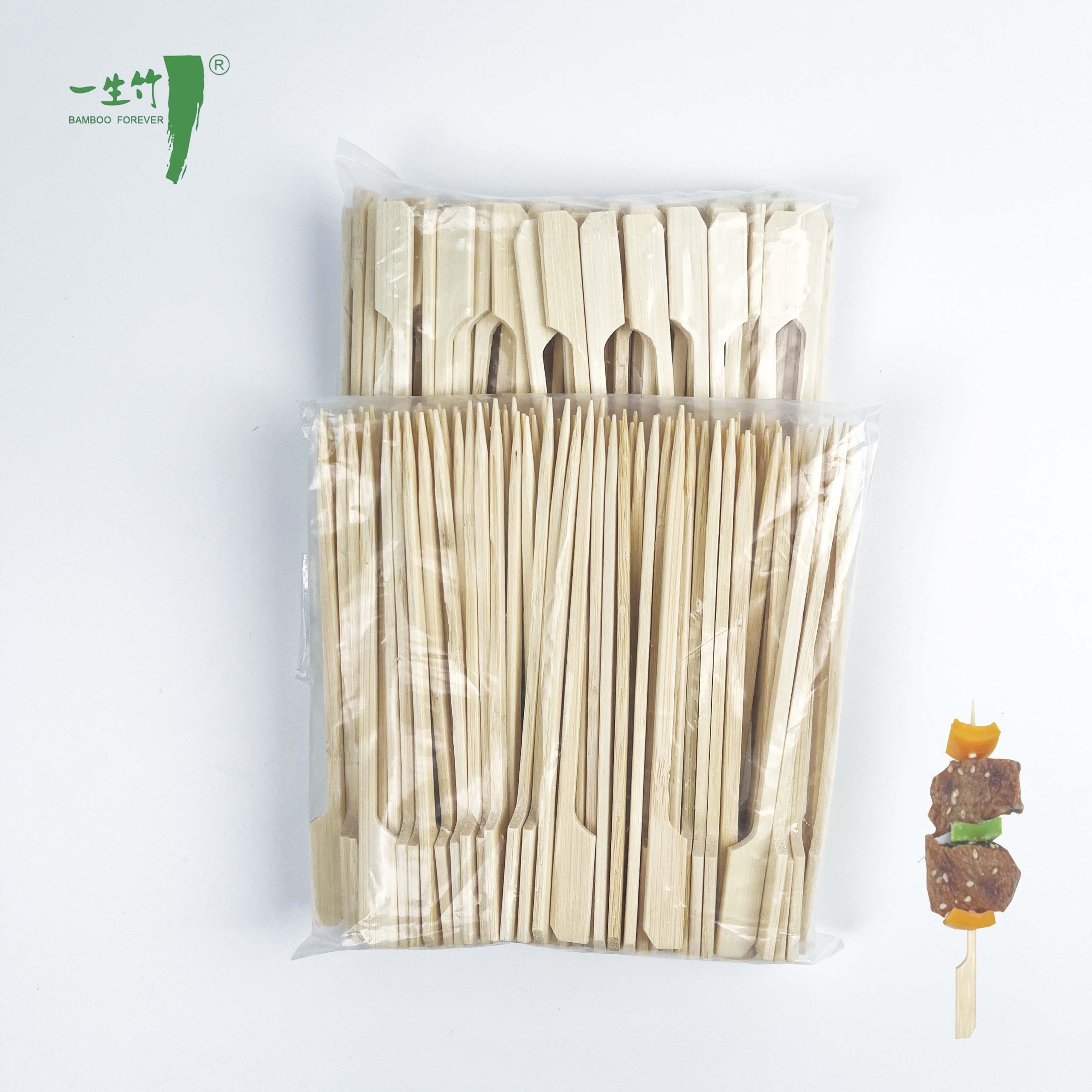 Palitos de Bambu Descartáveis para Churrasco e Frutas em Embalagem Plástica