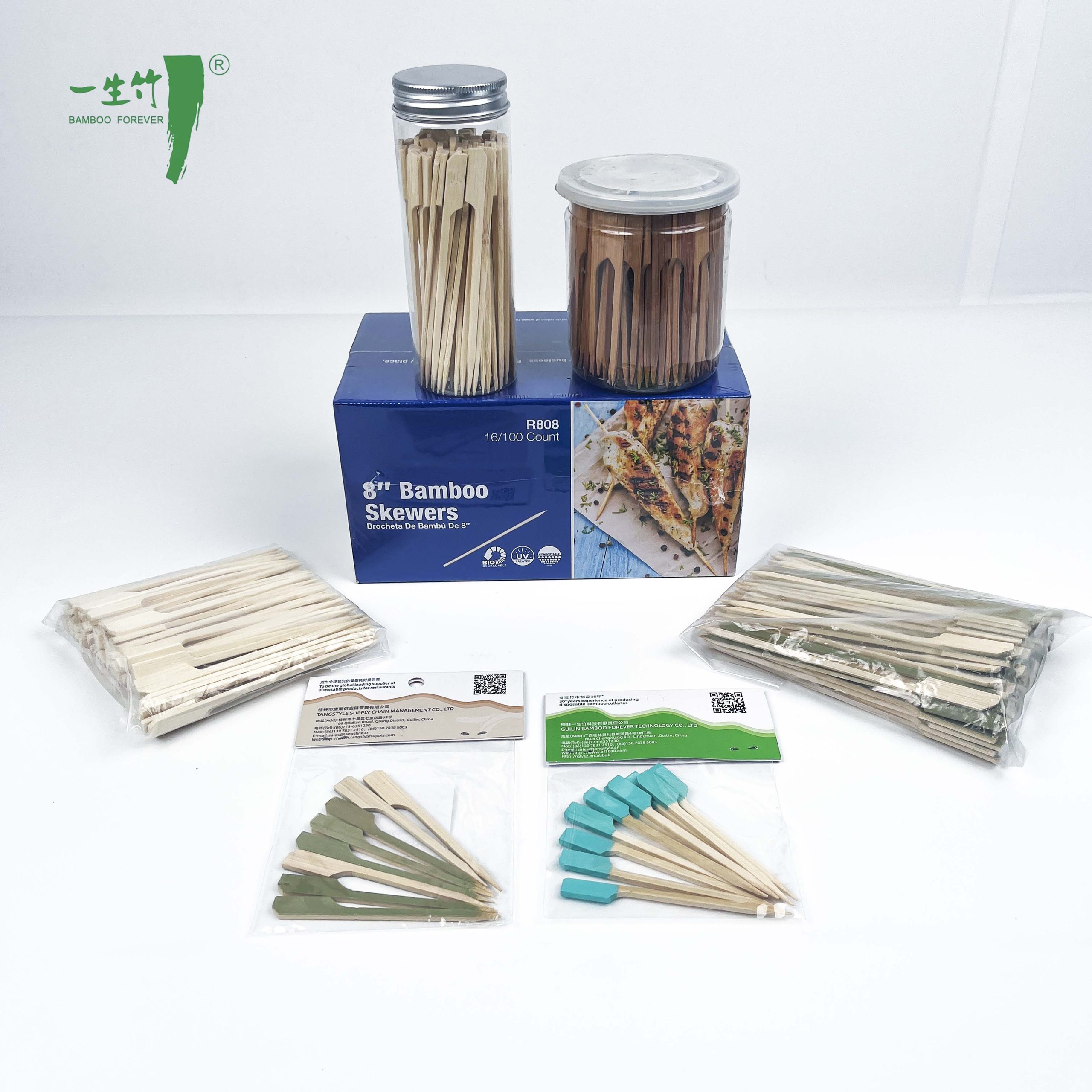 Espeto de Churrasco Natural em Formato de Arma Teppo de Bambu de Alta Qualidade com Embalagem Personalizada